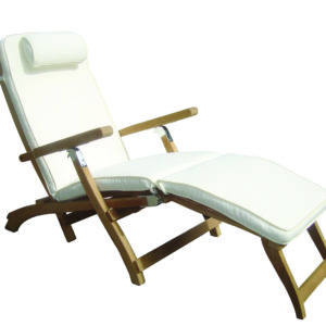 Royal Teak Classic Teak Steamer chair STML with off white cushion