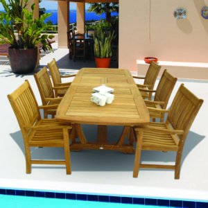 Royal Teak GALA64 extension table with chairs
